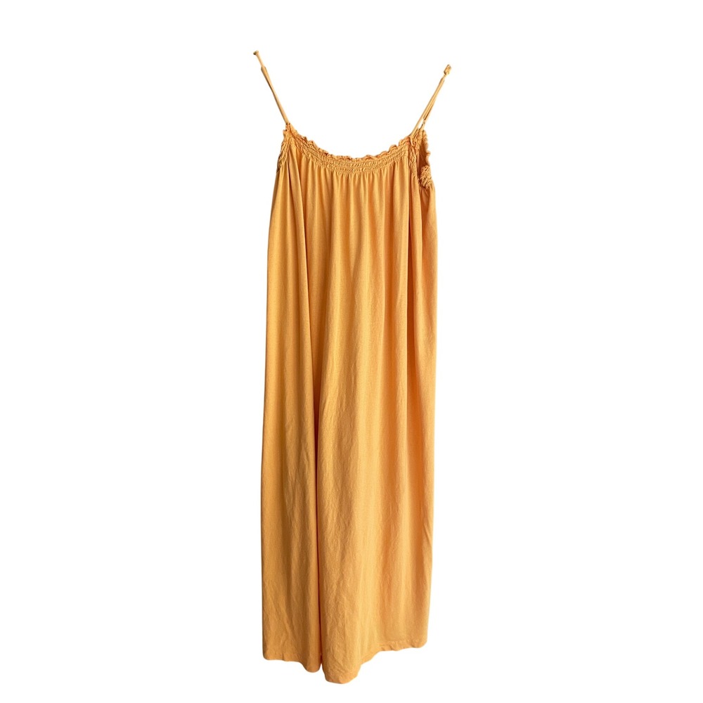 Yellow Slip Dress Women's Large H&M Fits Larger Sizes Cottagecore Coastal Boho